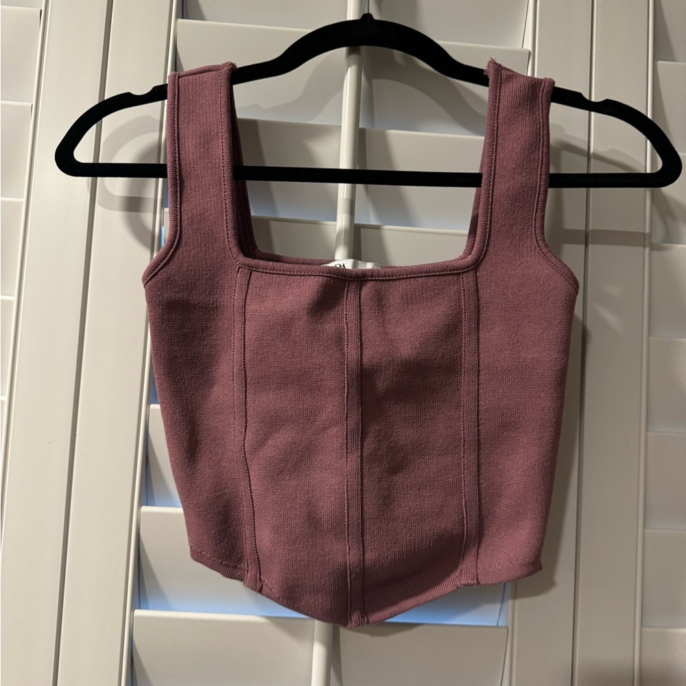 Zara Mauve Crop Top